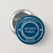 Notaris Public Distress Seal City Name Gepersonali Ronde Button 5,7 Cm (Voorkant /achterkant)