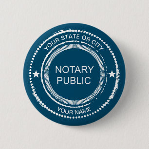 Notaris Public Distress Seal City Name Gepersonali Ronde Button 5,7 Cm