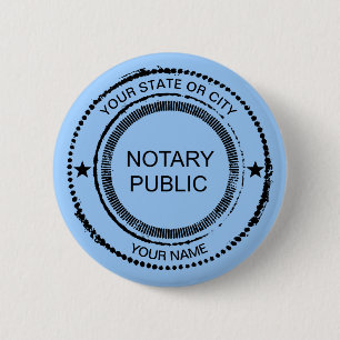 Notaris Public Distress Seal City Name Gepersonali Ronde Button 5,7 Cm