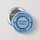 Notaris Public Distress Seal City Name Gepersonali Ronde Button 5,7 Cm (Voorkant /achterkant)