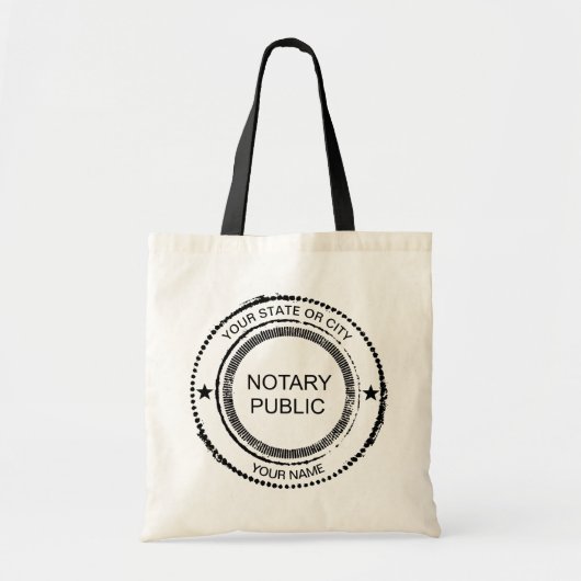Notaris Public Distress Seal City Name Gepersonali Tote Bag (Voorkant)