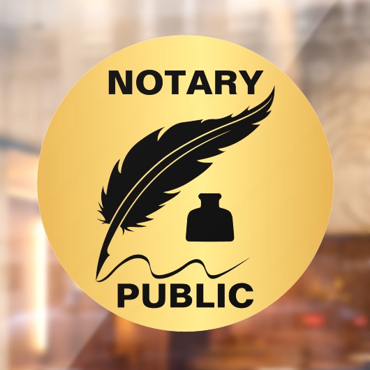 Notaris Public Gold Black Ink Front Raamsticker (Vel 2)