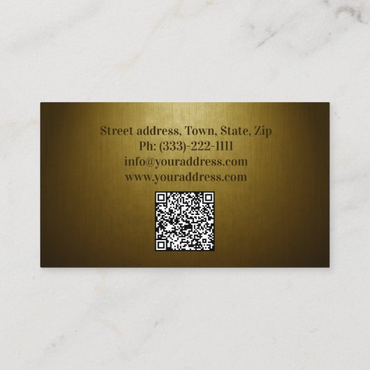 Notaris Public Gold Custom Monogram Visitekaartje (Achterkant)