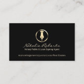 Notaris Public Gold Pen Logo Loan Signing Agent Visitekaartje (Voorkant)