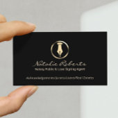 Notaris Public Gold Pen Logo Loan Signing Agent Visitekaartje