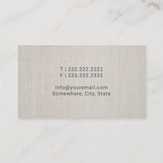 Notaris Public Golden Pen Elegant Linen Visitekaartje (Achterkant)