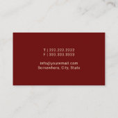 Notaris Public Golden Pen Elegant Red Visitekaartje (Achterkant)