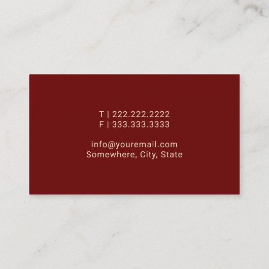 Notaris Public Golden Pen Elegant Red Visitekaartje (Achterkant)