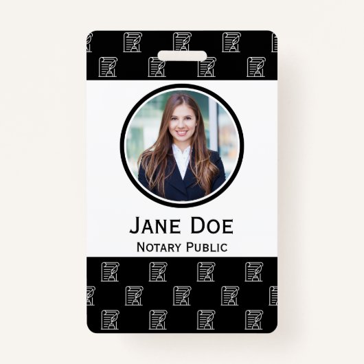 Notaris Public ID Badge met QR (Voorkant)