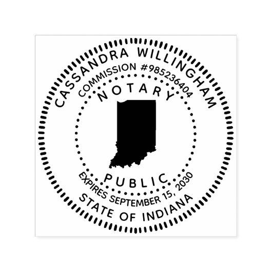 Notaris Public Indiana Zelfinktende Stempel (Design)