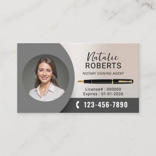 Notaris Public & Lening Signing Agent Moderne foto Visitekaartje (Voorkant)