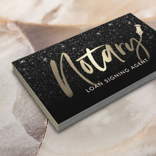 Notaris Public Loan Agent Modern Black & Gold Visitekaartje