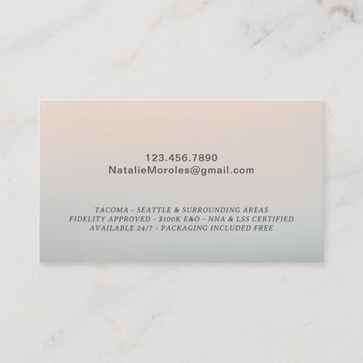 Notaris Public Loan Agent Moderne Zilveren Typogra Visitekaartje (Achterkant)