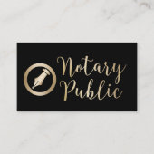 Notaris Public Loan Signing Agent Black & Gold Visitekaartje (Voorkant)