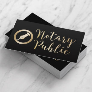 Notaris Public Loan Signing Agent Black & Gold Visitekaartje