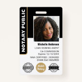 Notaris Public Loan Signing Agent Foto ID Gold Badge (Voorkant)
