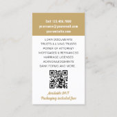 Notaris Public Loan Signing Agent Foto ID Gold Visitekaartje (Achterkant)