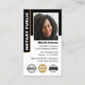 Notaris Public Loan Signing Agent Foto ID Gold Visitekaartje (Voorkant)