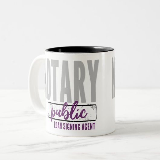Notaris Public Loan Signing Agent Gepersonaliseerd Tweekleurige Koffiemok (Voorkant links)