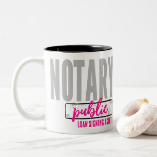 Notaris Public Loan Signing Agent Gepersonaliseerd Tweekleurige Koffiemok
