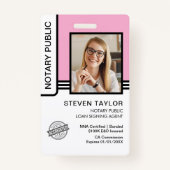 Notaris Public Loan Signing Agent ID Badge (Voorkant)