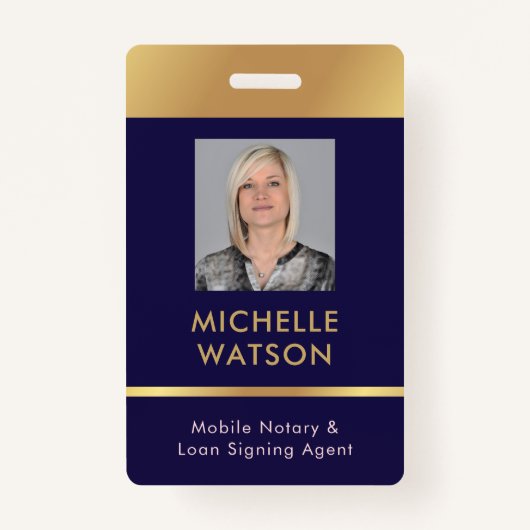 Notaris Public Loan Signing Agent Medewerker Foto- Badge (Voorkant)