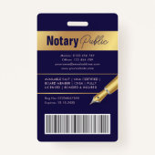 Notaris Public Loan Signing Agent Medewerker Foto- Badge (Achterkant)