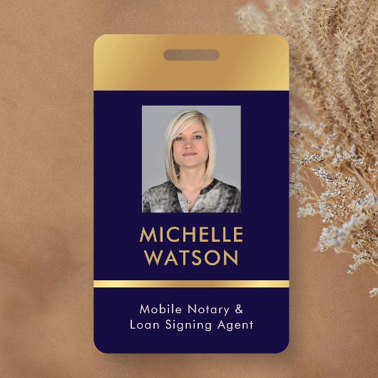 Notaris Public Loan Signing Agent Medewerker Foto- Badge