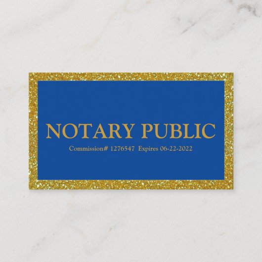 Notaris Public Loan Signing Agent Navy & Gold Visitekaartje (Voorkant)
