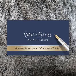 Notaris Public Loan Signing Agent Navy & Gold Visitekaartje