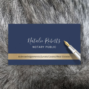 Notaris Public Loan Signing Agent Navy & Gold Visitekaartje