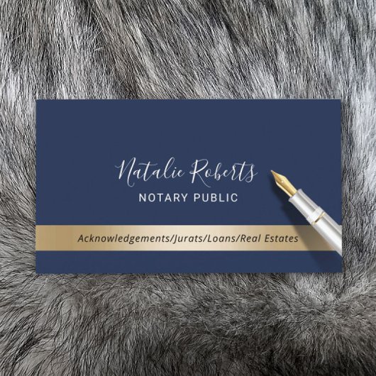 Notaris Public Loan Signing Agent Navy & Gold Visitekaartje