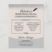 Notaris Public Loan Signing Agent Silver Glitter Flyer (Voorkant)