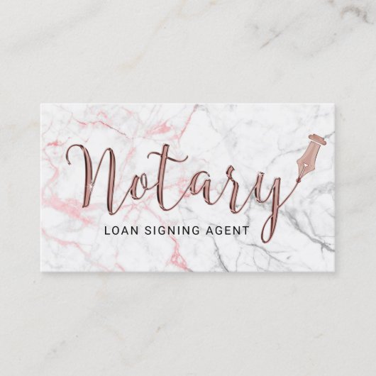 Notaris Public Marble Roos Gold 3D Typografie Visitekaartje (Voorkant)