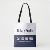Notaris Public Midnight Blue en White Promotion Tote Bag (Voorkant)