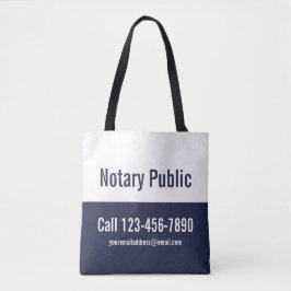 Notaris Public Midnight Blue en White Promotion Tote Bag