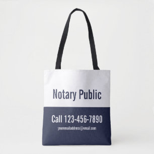 Notaris Public Midnight Blue en White Promotion Tote Bag
