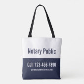 Notaris Public Midnight Blue en White Promotion Tote Bag (Achterkant)