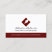 Notaris Public Modern Pen Logo Loan Signing Agent Visitekaartje (Voorkant)