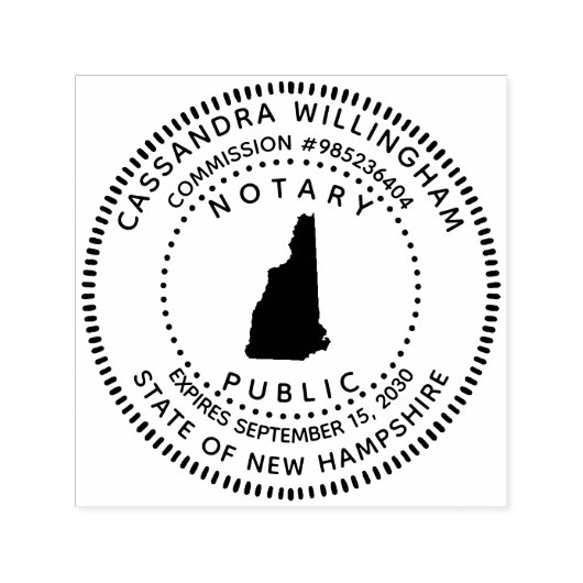 Notaris Public New Hampshire Zelfinktende Stempel (Design)