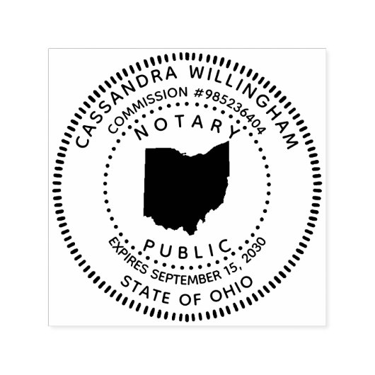 Notaris Public Ohio Zelfinktende Stempel (Design)