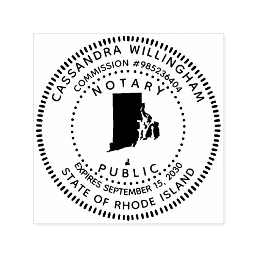 Notaris Public Rhode Island Zelfinktende Stempel (Design)