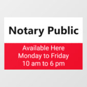 Notaris Public Schedule Helder Rood Zwart & Wit Raamsticker (Vel)
