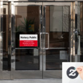 Notaris Public Schedule Helder Rood Zwart & Wit Raamsticker (Kantoordeur)