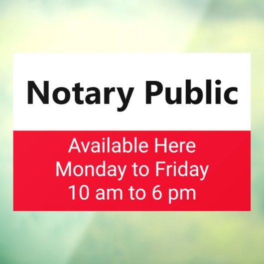 Notaris Public Schedule Helder Rood Zwart & Wit Raamsticker (Vel 3)