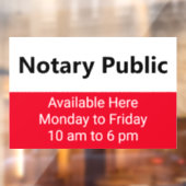 Notaris Public Schedule Helder Rood Zwart & Wit Raamsticker (Vel 2)