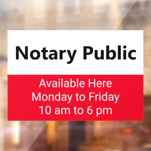 Notaris Public Schedule Helder Rood Zwart & Wit Raamsticker (Vel 2)