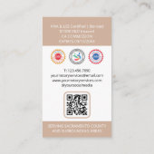 Notaris Public Signing Agent Foto QR-code Beige Visitekaartje (Achterkant)