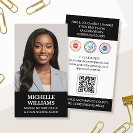 Notaris Public Signing Agent Foto QR-code zwart Visitekaartje