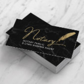 Notaris Public Signing Agent Gold Quill Pen Marble Visitekaartje